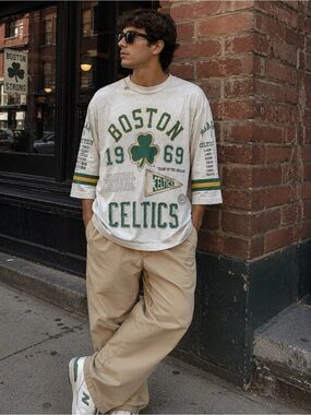 Rare Vintage 1991 Boston Celtics Long Gone Series 3/4 Sleeve Shirt L USA NBA